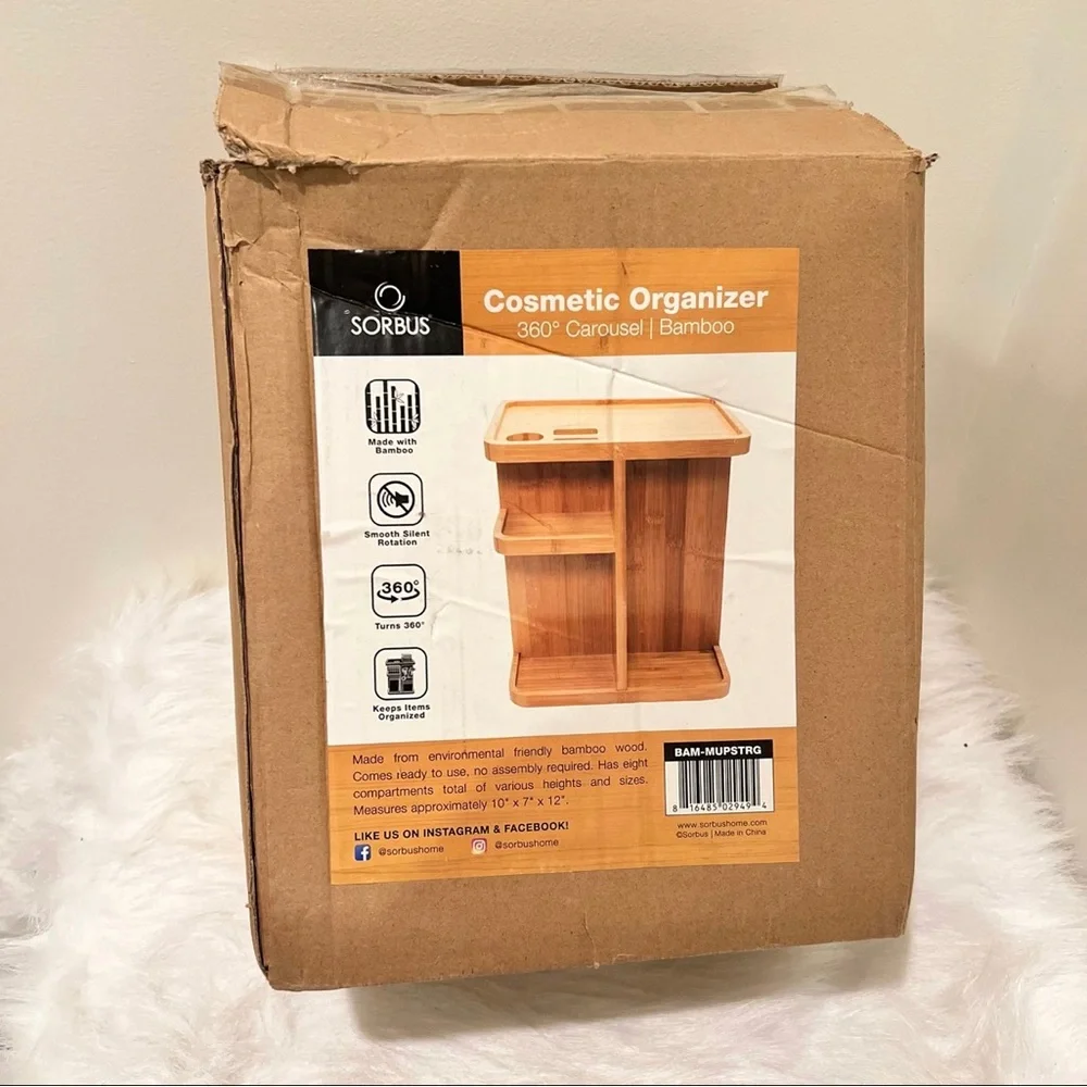 Wooden Bamboo Cosmetics Organizer